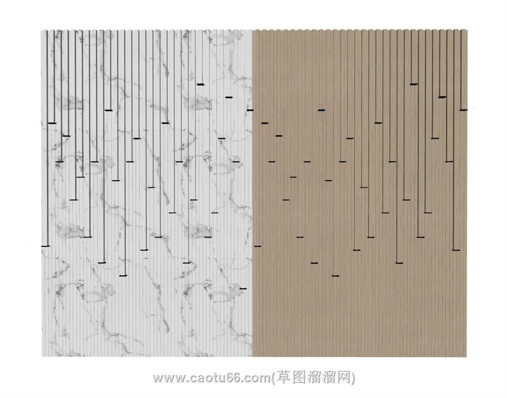 格栅背景墙SU模型