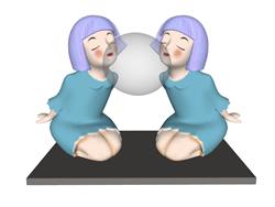 手办女孩吹泡泡SU模型