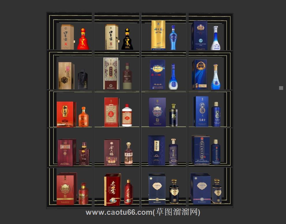名酒白酒酒瓶SU模型