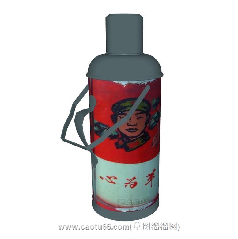 怀旧复古保温瓶SU模型