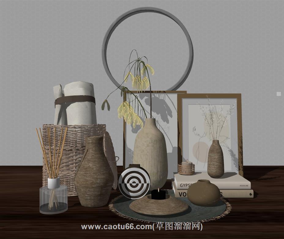 陶艺花瓶摆件SU模型