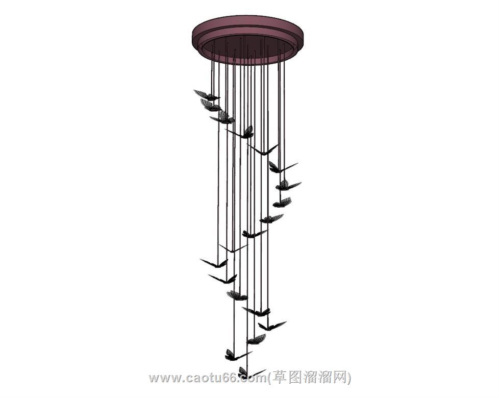 蝴蝶风铃吊坠SU模型