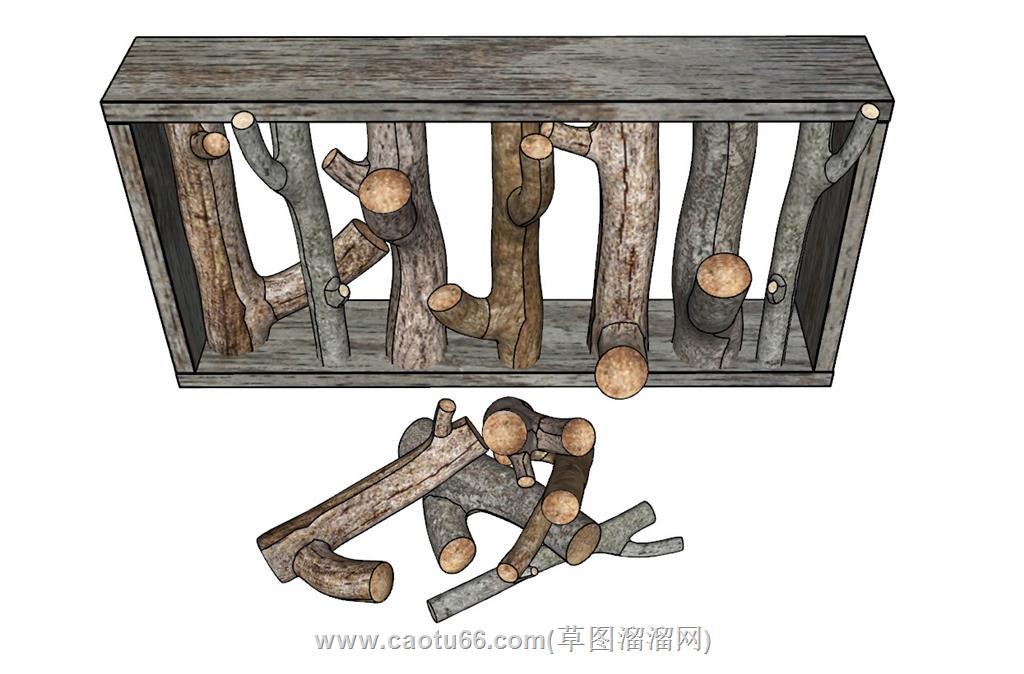 木材木头装饰SU模型