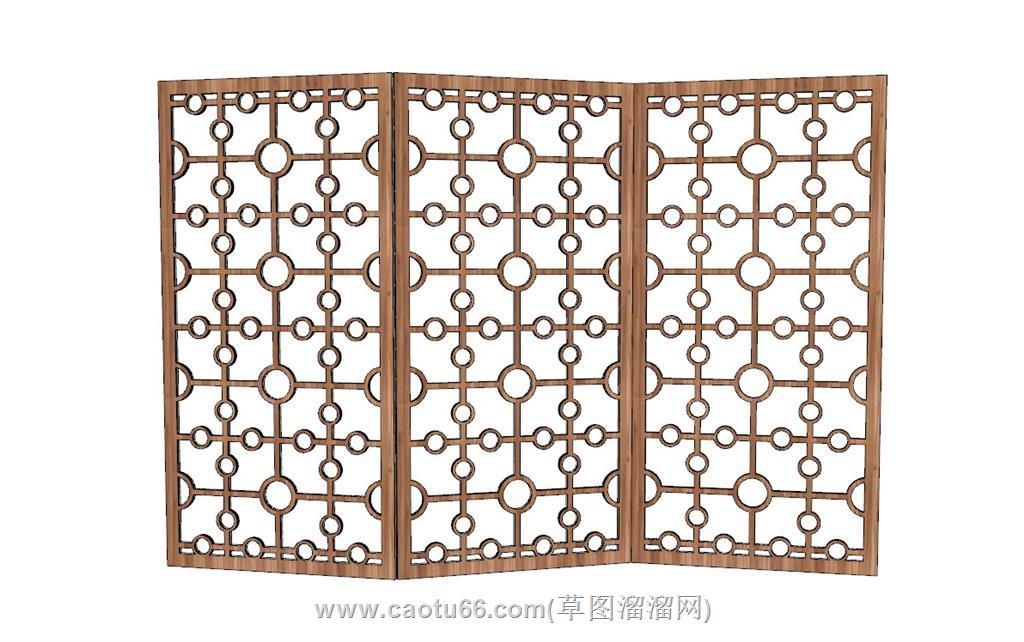 屏风隔断SU模型
