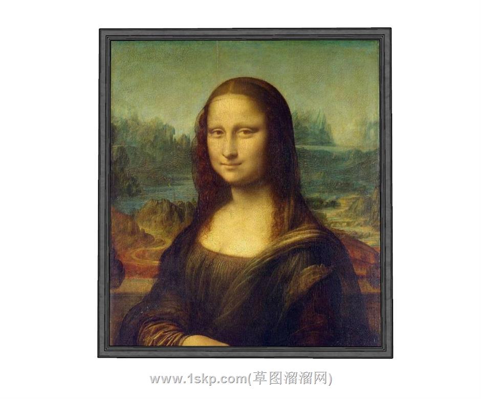 蒙娜丽莎壁画装饰画SU模型