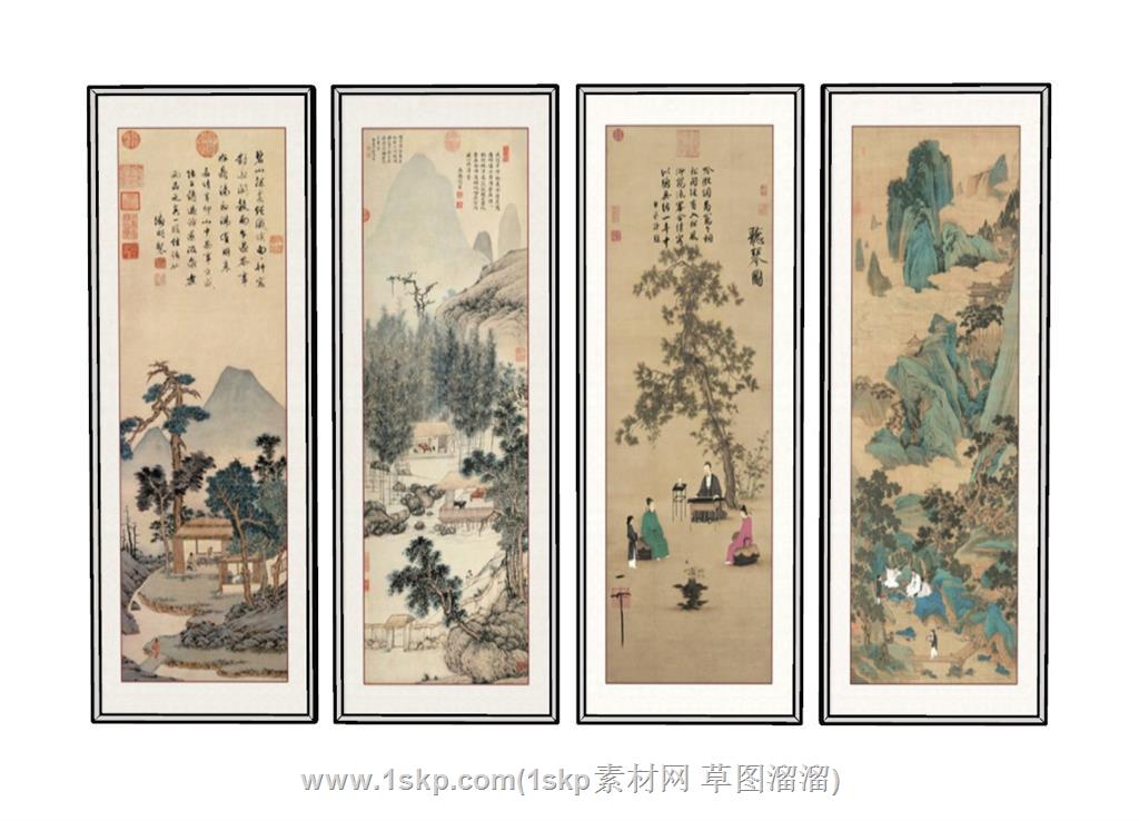 挂画装饰画SU模型