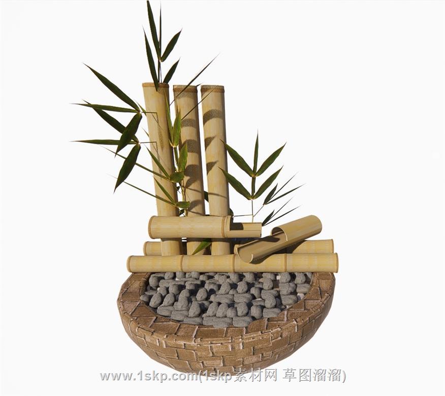 竹子工艺品摆件SU模型