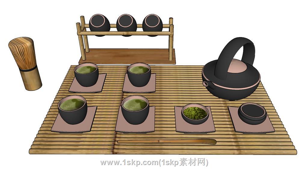 日式茶艺茶具SU模型