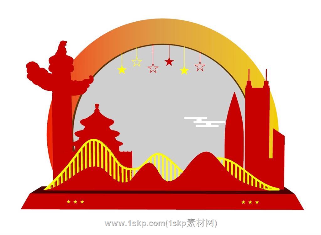 建党文化墙党建SU模型