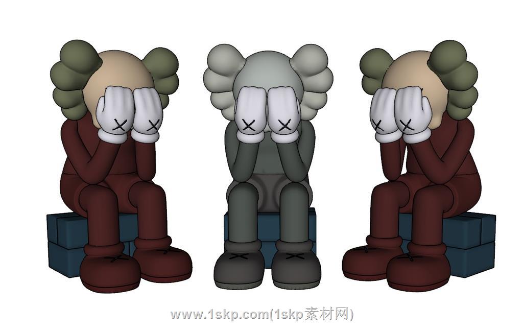 大象人坐着SU模型