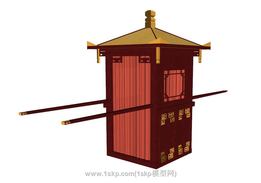 中式轿子花轿SU模型