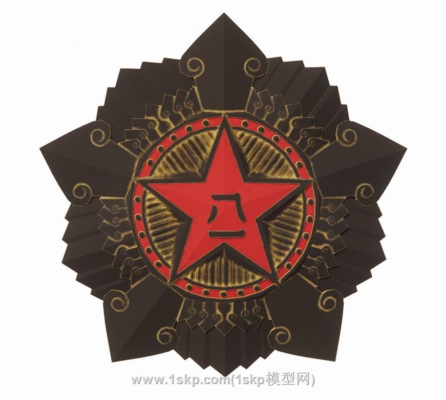 八一党徽徽章SU模型