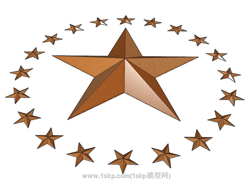 五角星装饰SU模型