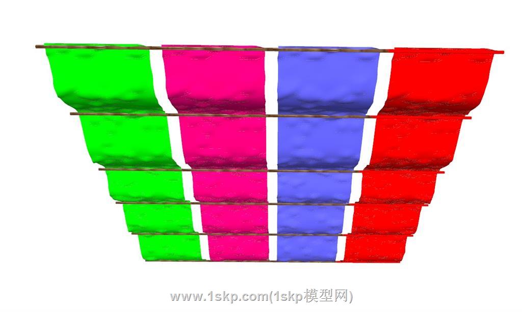 彩色遮阳网彩带SU模型