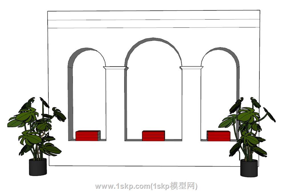 艺术墙装饰墙SU模型
