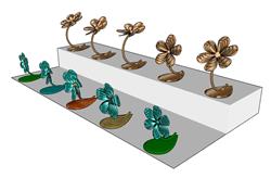 金属花朵工艺品SU模型