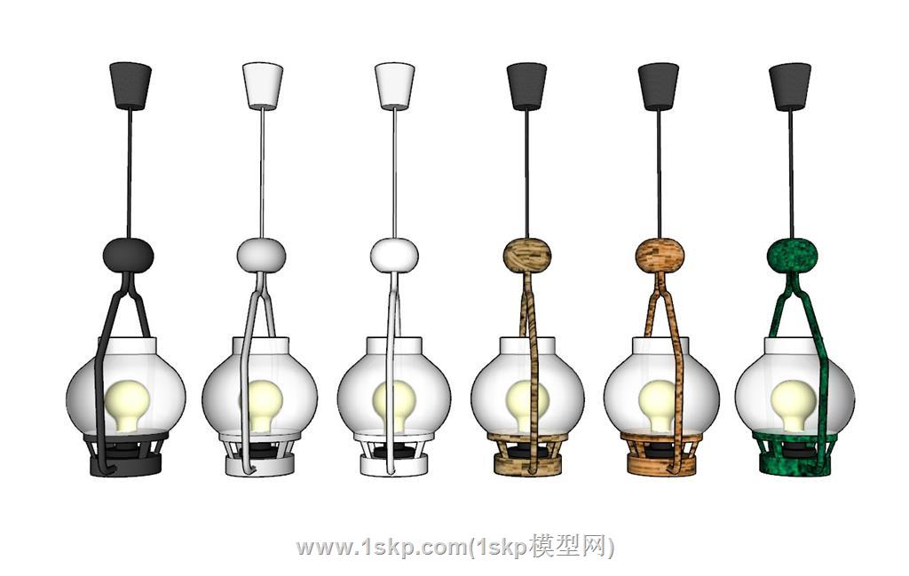 煤油灯吊灯灯具SU模型