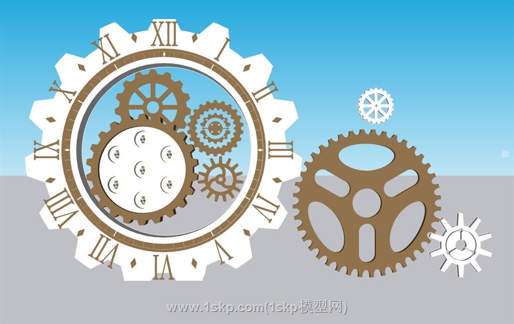 齿轮装饰SU模型