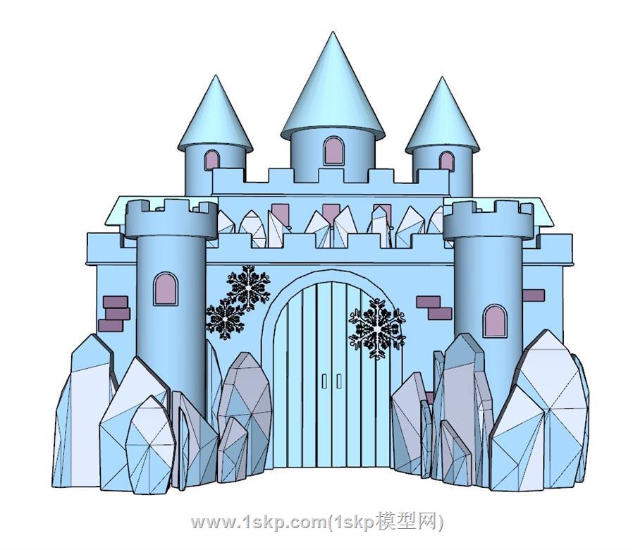 冰雪雪花城堡SU模型