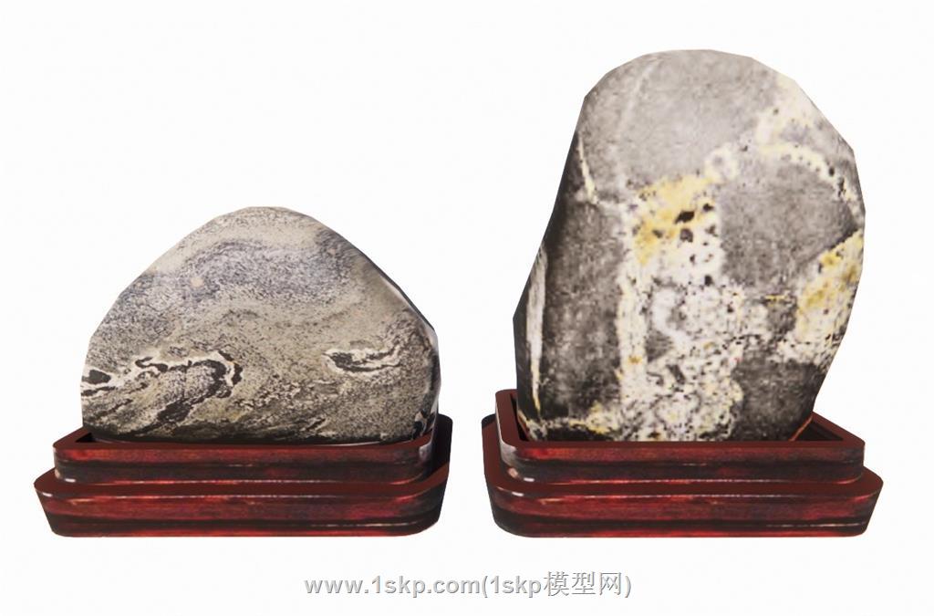 艺术石头摆件SU模型