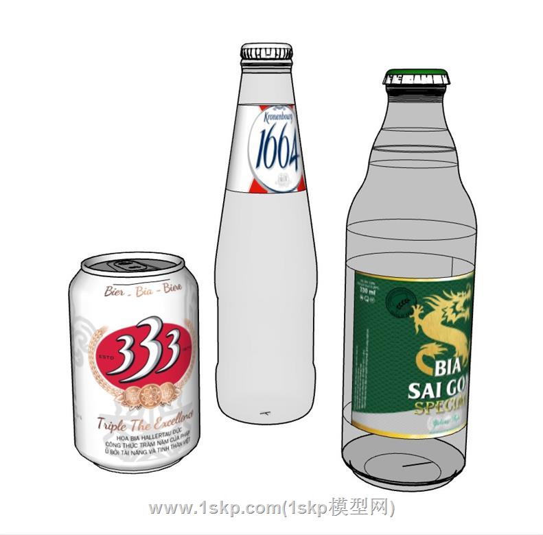 啤酒酒瓶SU模型