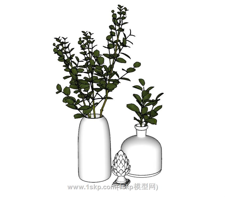 花瓶摆件SU模型