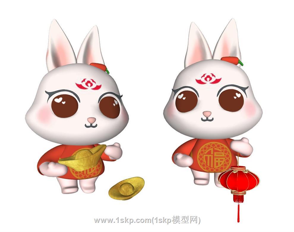 招财兔SU模型