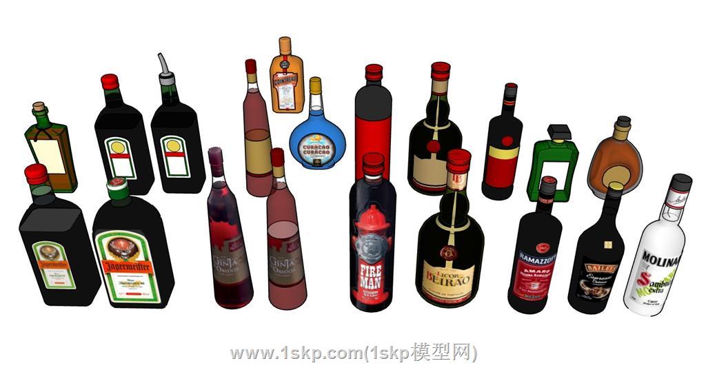 酒瓶洋酒SU模型