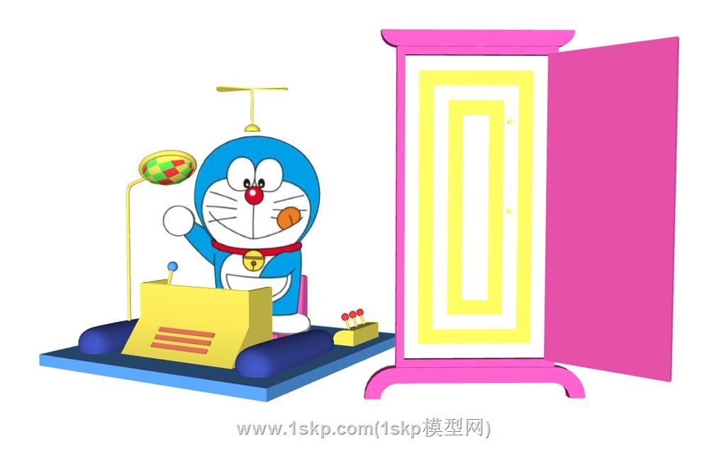 哆啦A梦任意门时光机SU模型