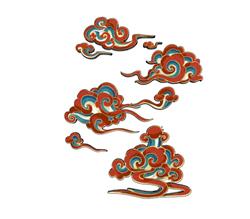 中式祥云云朵SU模型
