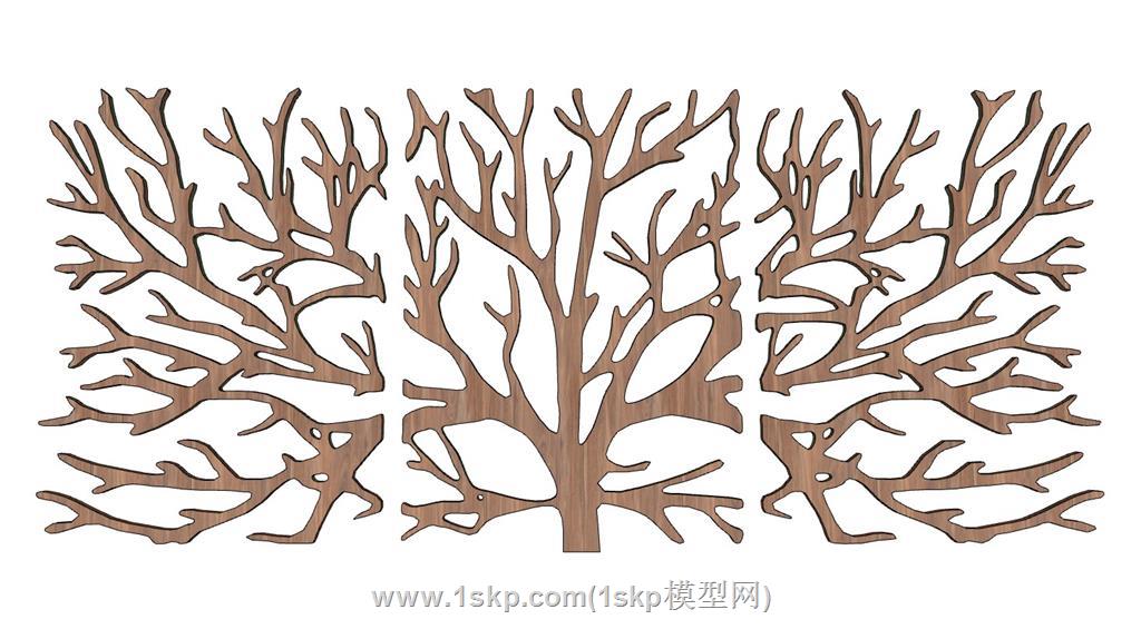 树状装饰板SU模型