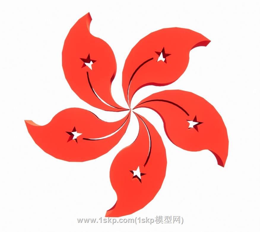 香港logo标志SU模型