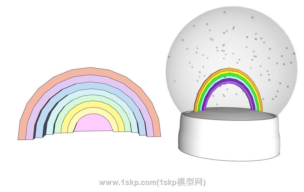 彩虹摆件SU模型