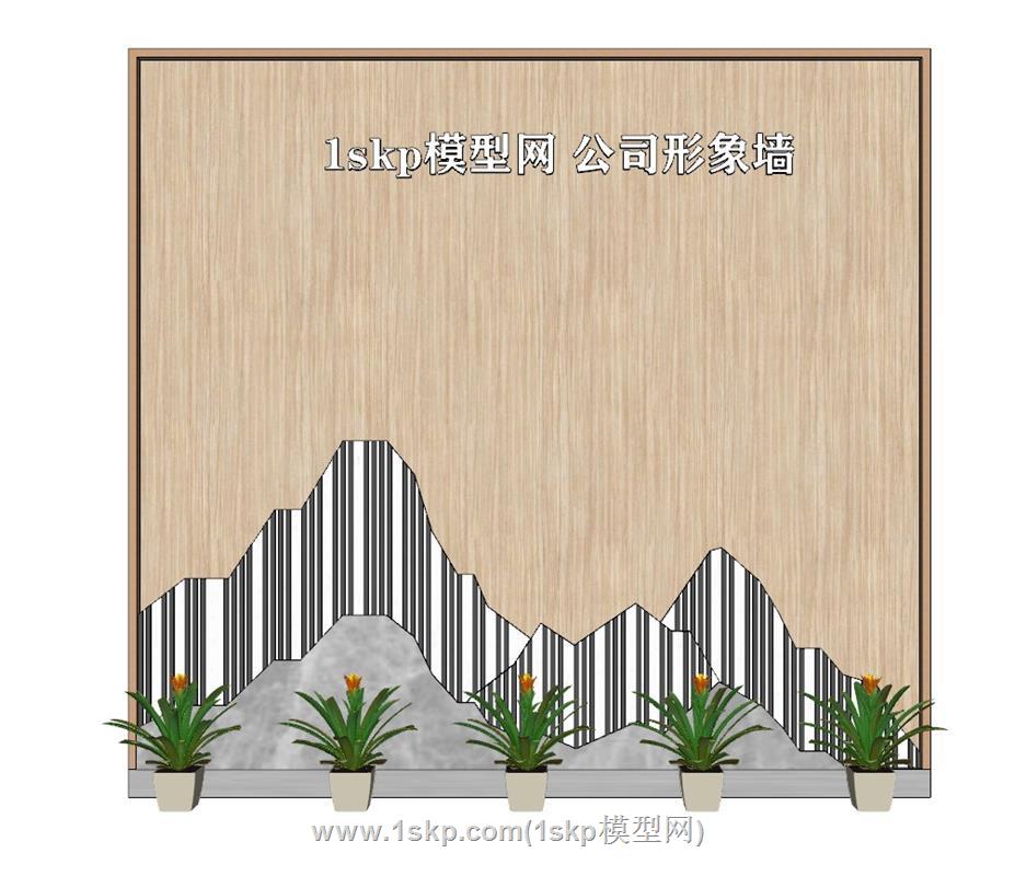 形象墙文化墙SU模型