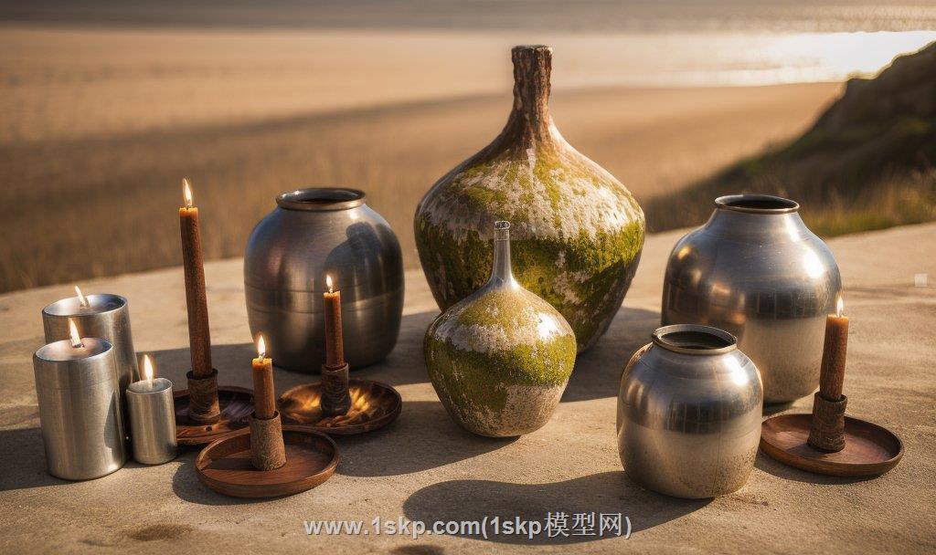 泥罐摆件SU模型