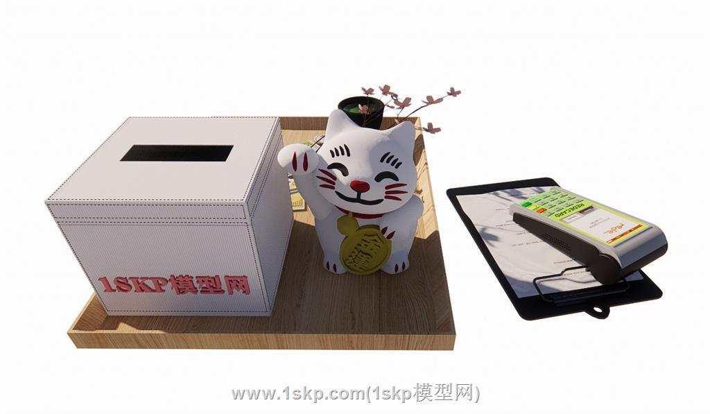 招财猫摆件SU模型