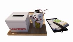 招财猫摆件SU模型