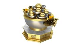 聚宝盆银两金元宝SU模型