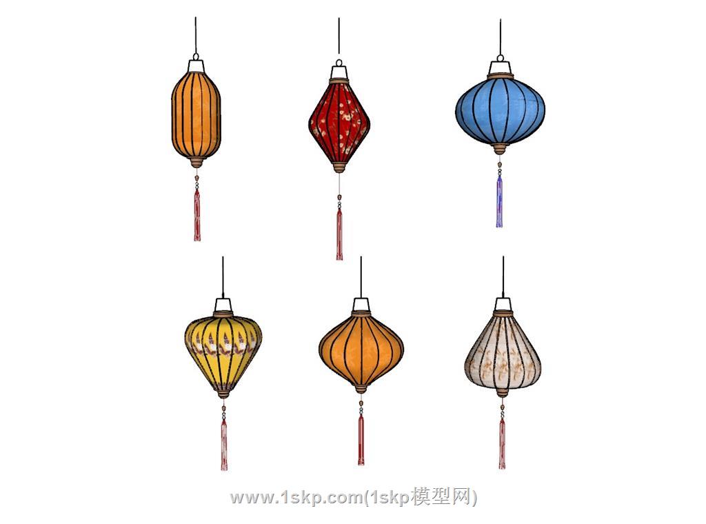 中式装饰灯笼SU模型
