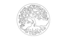 树状圆形雕刻SU模型