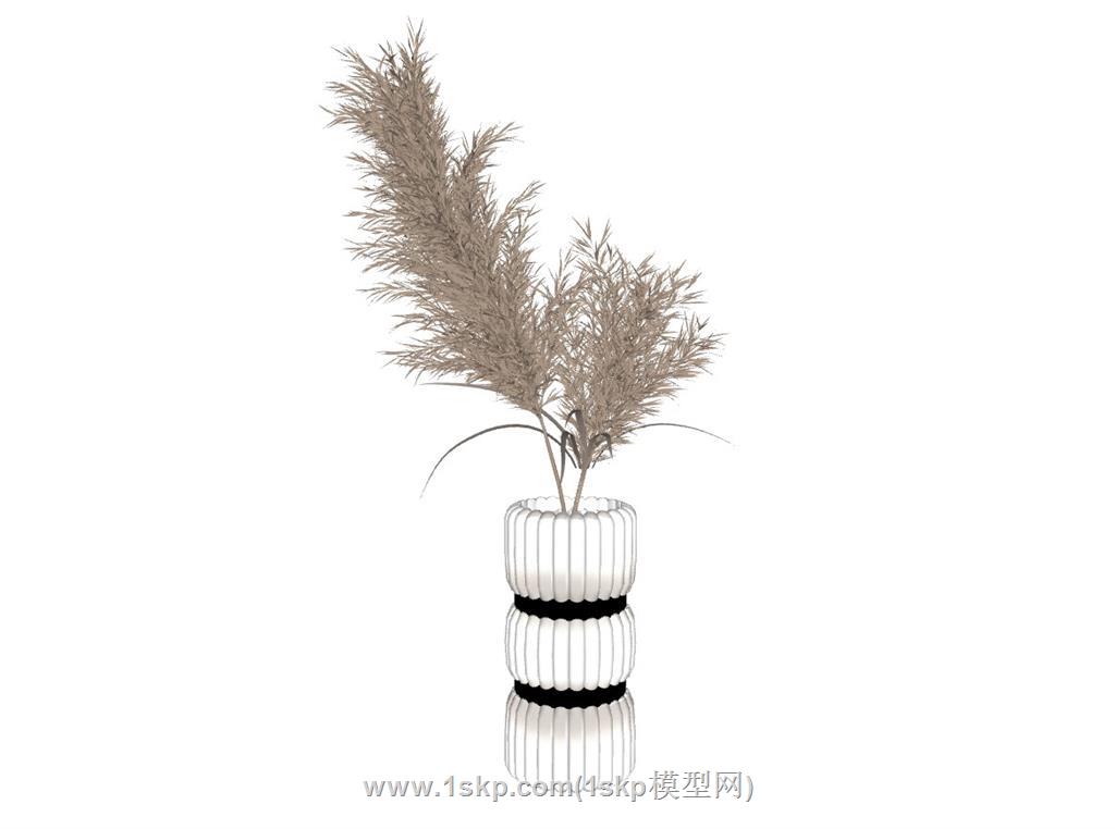 简约白色花瓶SU模型