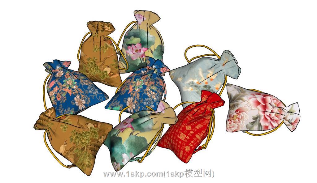 手艺品手工艺荷包香囊SU模型