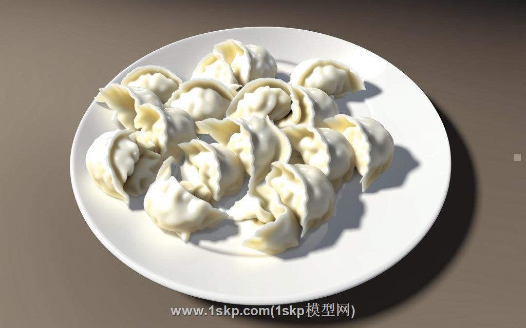 一盘饺子食物SU模型