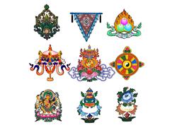 藏式藏族吉祥八宝SU模型