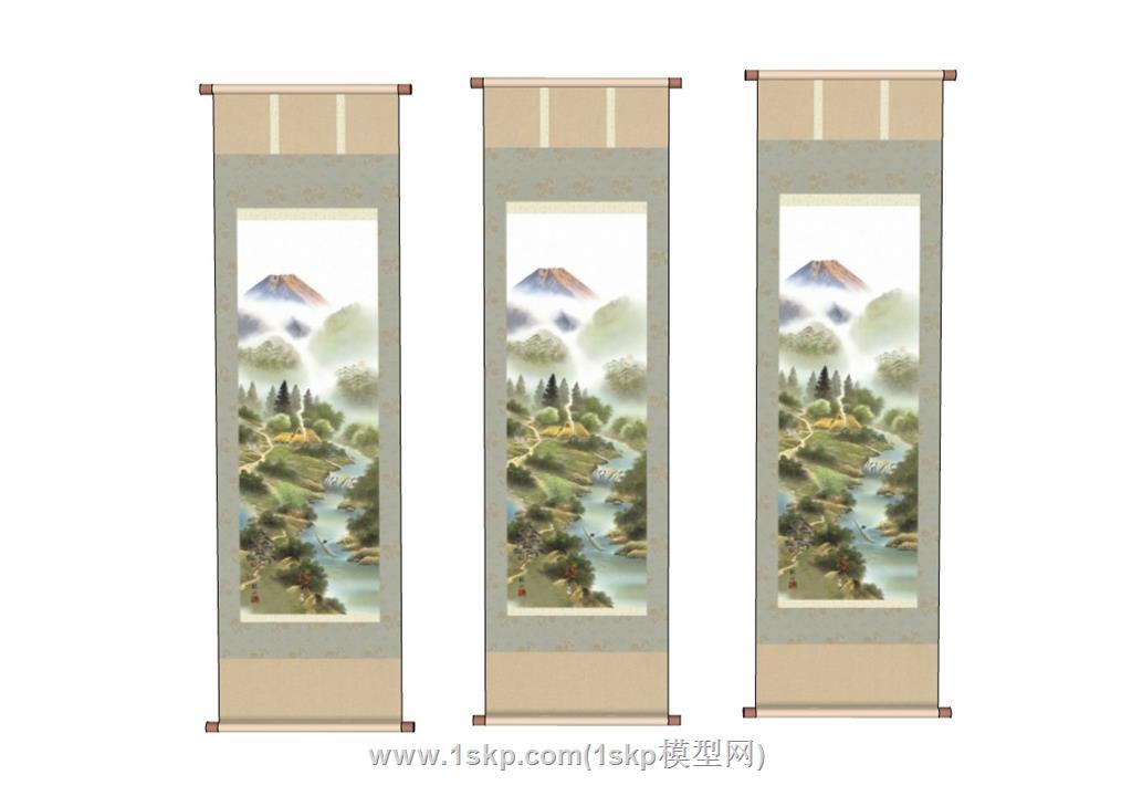 挂轴挂画装饰画SU模型