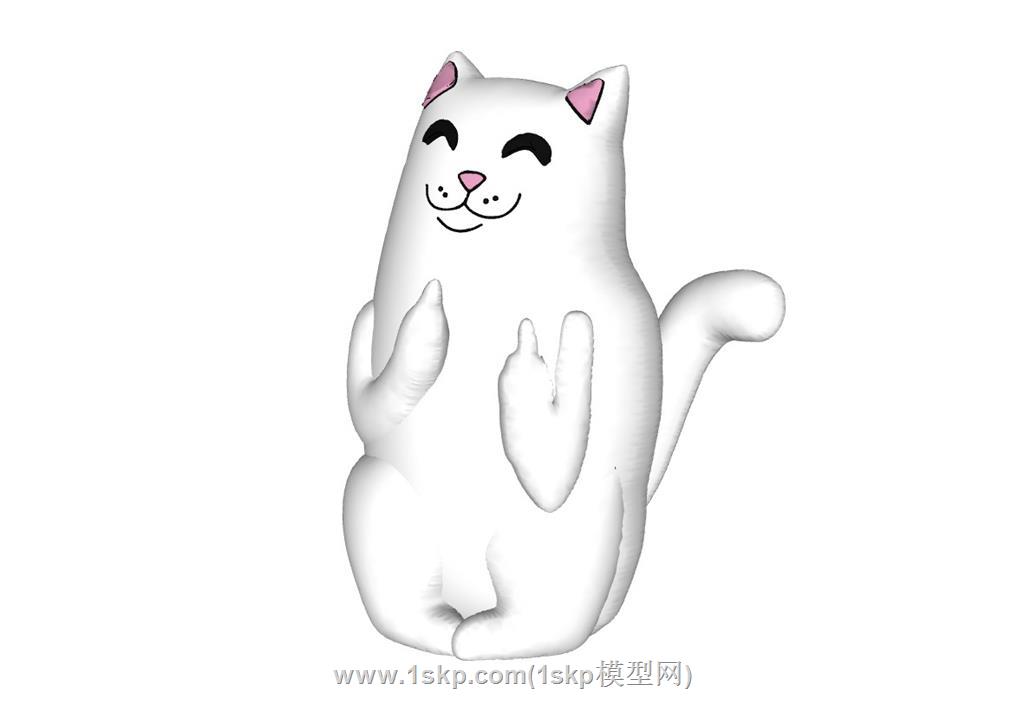招财猫摆件SU模型