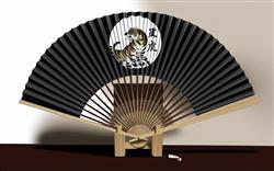 黑虎折扇纸扇摆件