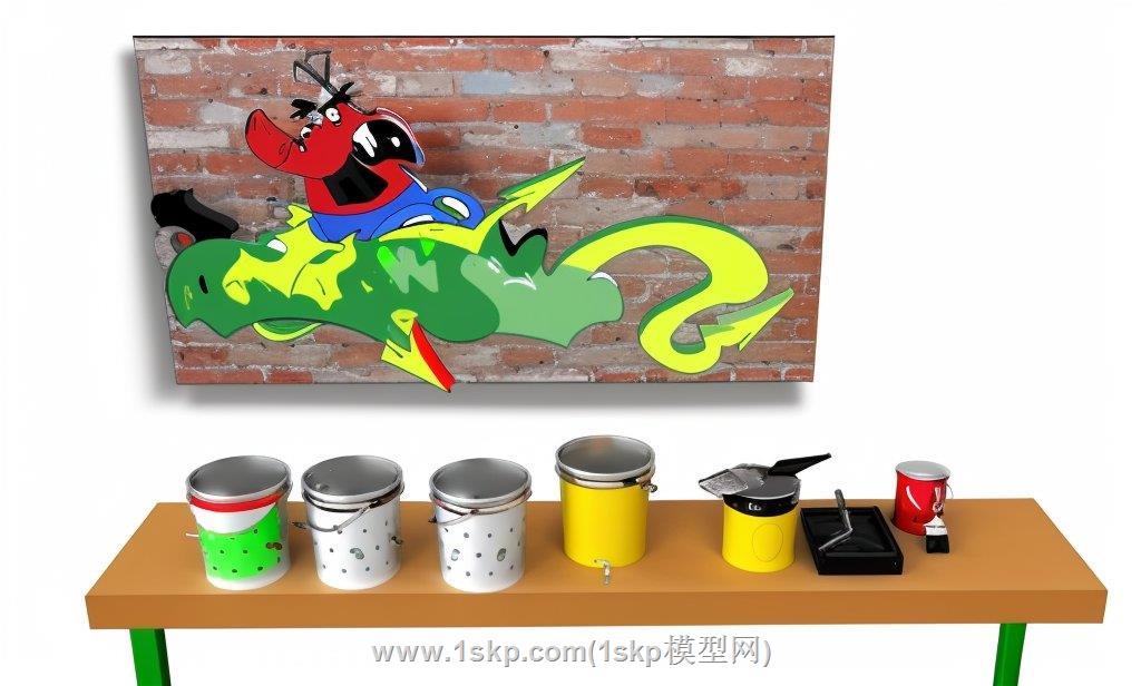 彩绘涂鸦桶绘画刷滚刷