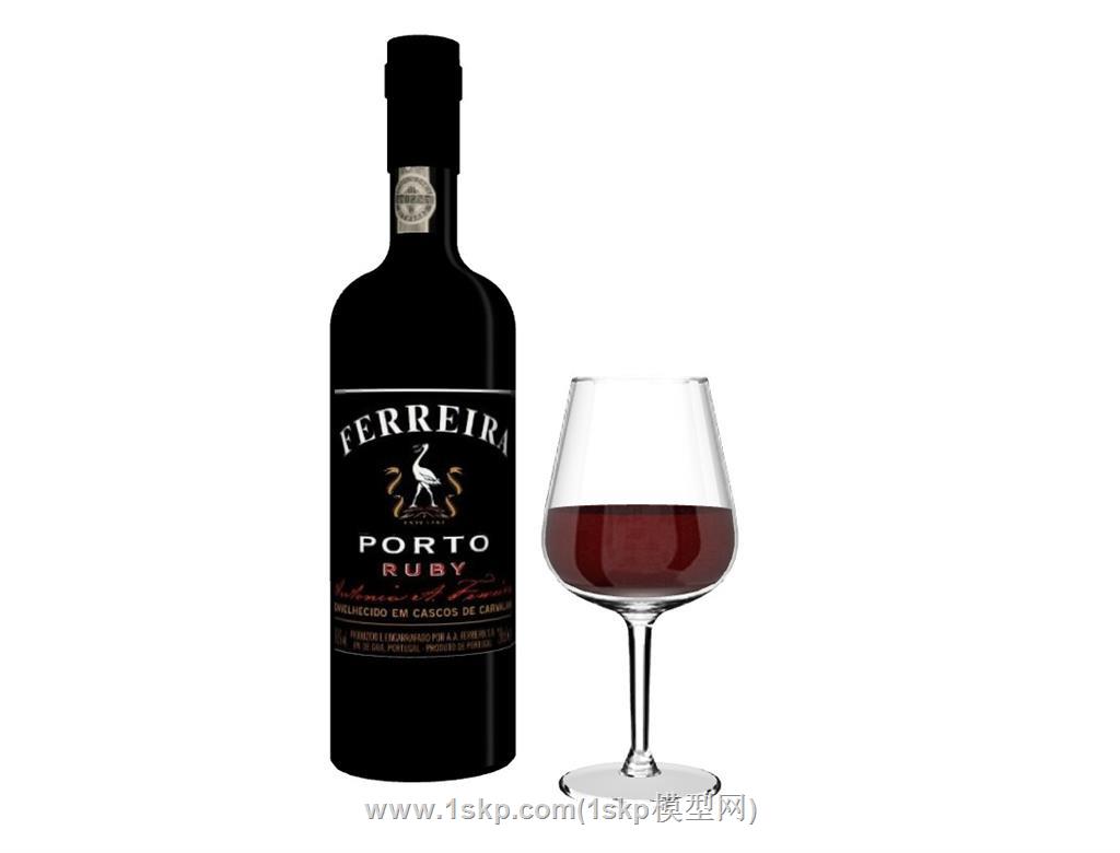 红酒瓶高脚杯