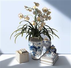 花瓶书本摆件